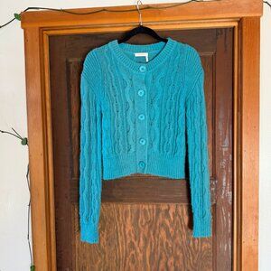 See By Chloé cable-knit wool-blend cardigan, size medium